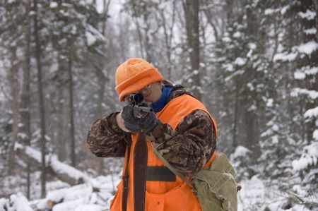 Hunter getting ready to shoot elk 